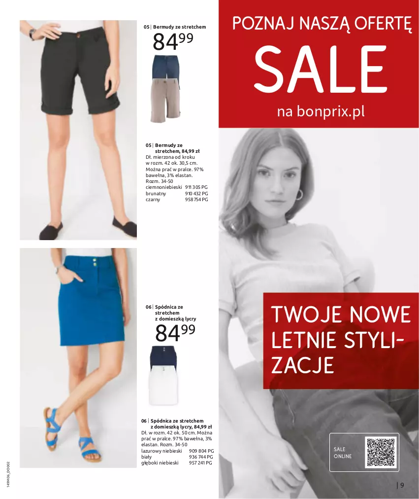 Gazetka promocyjna Bonprix - POMYSŁY NA NOWE STYLIZACJE - ważna 17.06 do 17.09.2024 - strona 11 - produkty: Bermudy, Lazur, Spódnica, Wełna