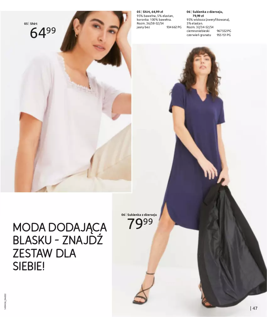 Gazetka promocyjna Bonprix - POMYSŁY NA NOWE STYLIZACJE - ważna 17.06 do 17.09.2024 - strona 49 - produkty: Gra, Granat, Moda, Sukienka, Wełna