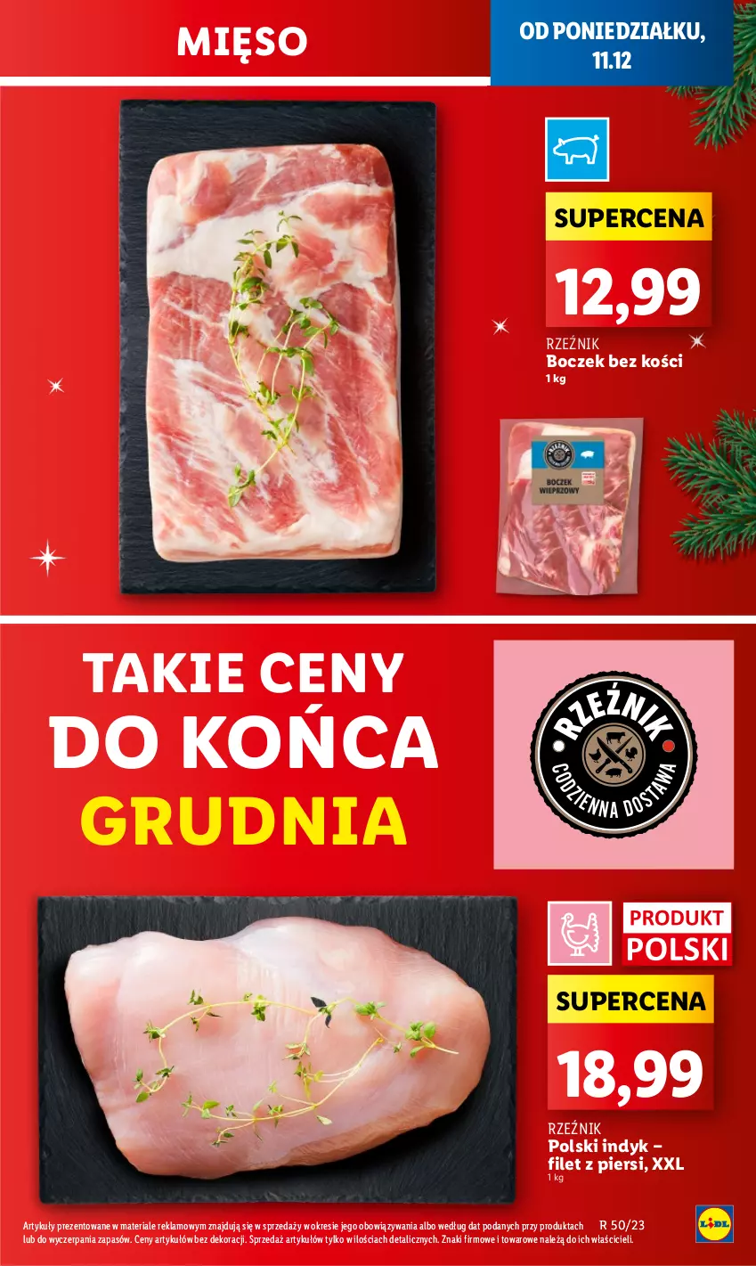 Gazetka promocyjna Lidl - GAZETKA - ważna 11.12 do 13.12.2023 - strona 11 - produkty: Boczek, Boczek bez kości, Mięso