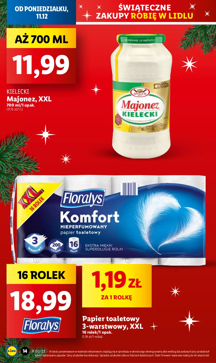 Gazetka promocyjna Lidl - GAZETKA - ważna 11.12 do 13.12.2023 - strona 16 - produkty: Majonez, Papier, Papier toaletowy