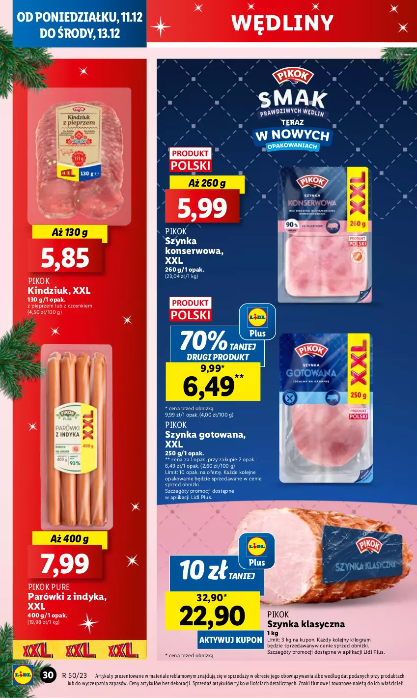 Gazetka promocyjna Lidl - GAZETKA - ważna 11.12 do 13.12.2023 - strona 32 - produkty: Gra, Kindziuk, Olej, Parówki, Parówki z indyka, Pieprz, PIKOK, Pur, Ser, Szynka, Szynka konserwowa, Tera