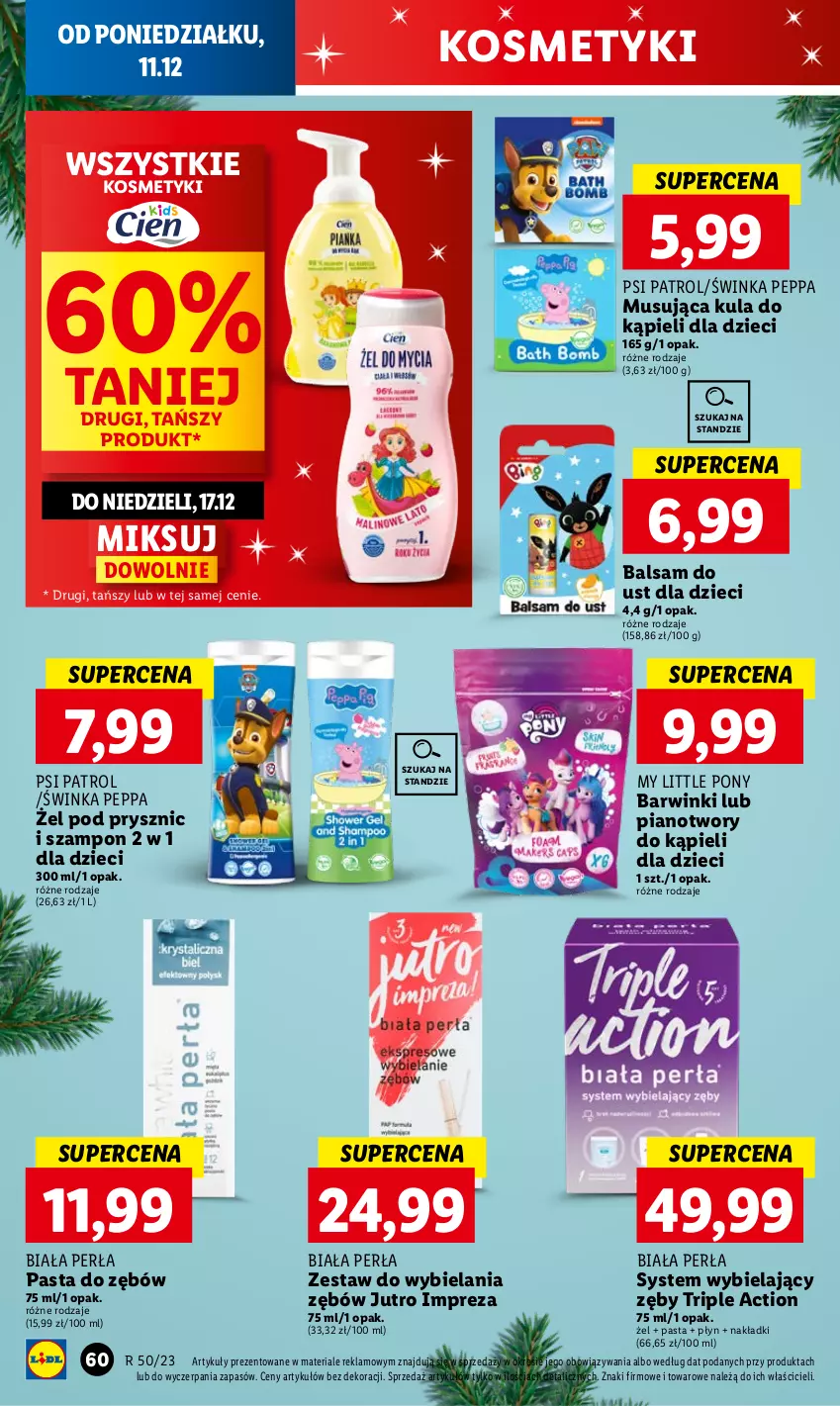 Gazetka promocyjna Lidl - GAZETKA - ważna 11.12 do 13.12.2023 - strona 66 - produkty: Balsam do ust, Dzieci, Inka, Kula do kąpieli, Mus, My Little Pony, Pasta do zębów, Perła, Psi Patrol, Szampon