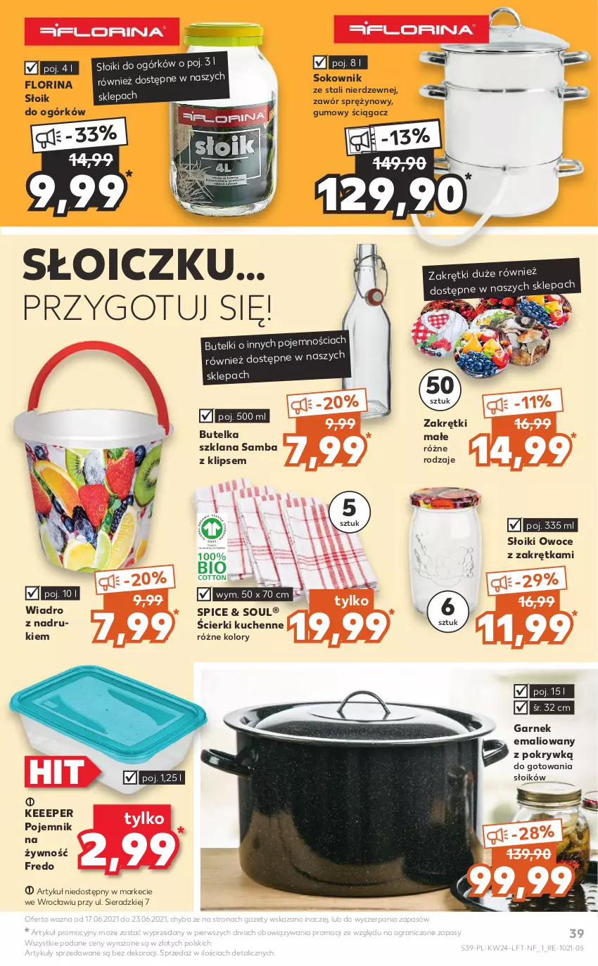 Gazetka promocyjna Kaufland - OFERTA TYGODNIA - ważna 17.06 do 23.06.2021 - strona 39 - produkty: Garnek, Gra, LANA, Owoce, Pojemnik, Sok, Wiadro