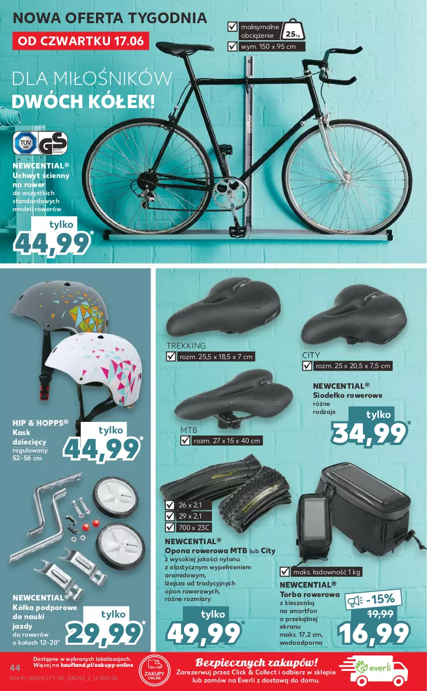 Gazetka promocyjna Kaufland - OFERTA TYGODNIA - ważna 17.06 do 23.06.2021 - strona 44 - produkty: Dzieci, Kask, Piec, Por, Rower, Smartfon, Sok, Torba