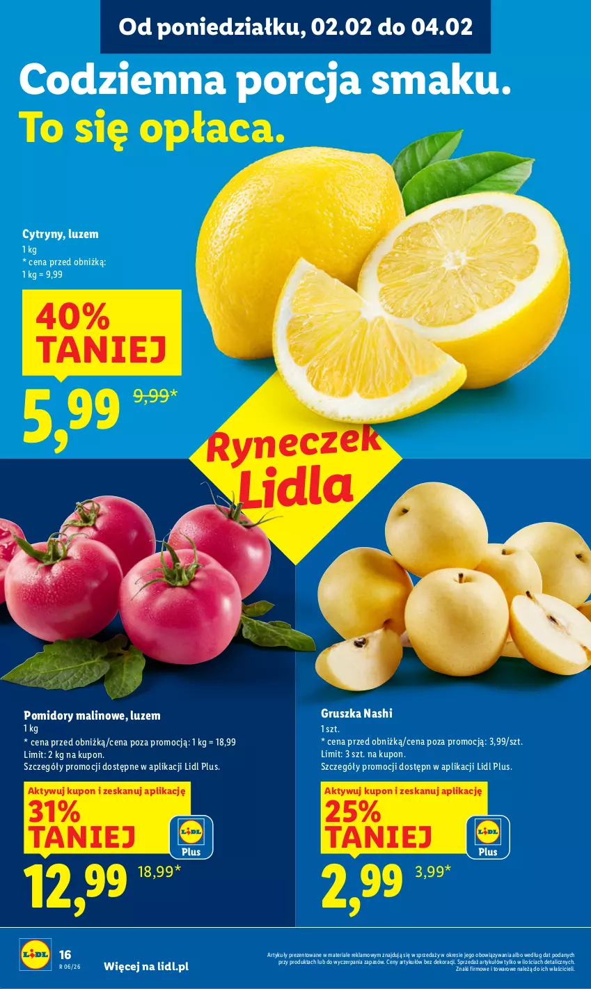 Gazetka promocyjna Lidl - GAZETKA - ważna 02.02 do 04.02.2026 - strona 16 - produkty: Cytryny, Pomidory, Por