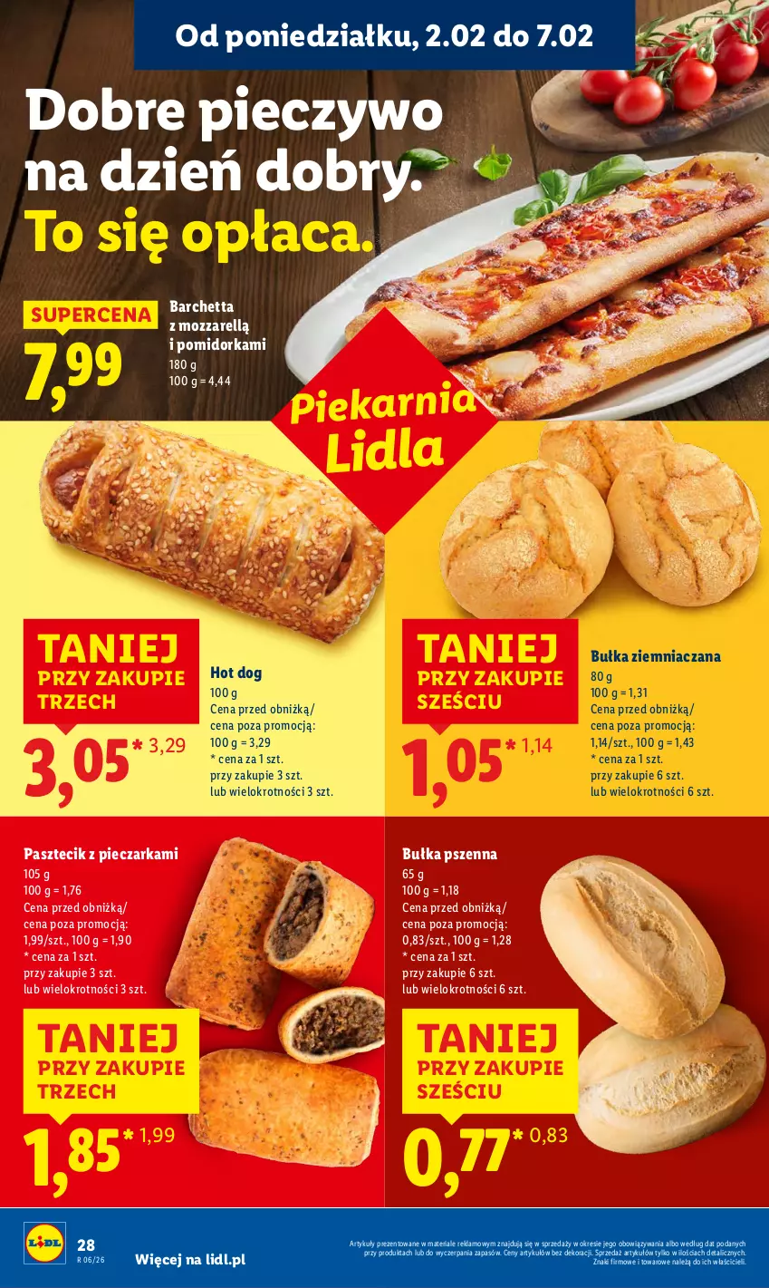 Gazetka promocyjna Lidl - GAZETKA - ważna 02.02 do 04.02.2026 - strona 28 - produkty: Bułka, Hot dog, Orka, Pasztecik z pieczarkami, Piec, Pieczarka, Pieczywo