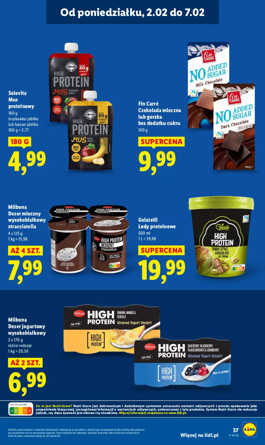 Gazetka promocyjna Lidl - GAZETKA - ważna 02.02 do 04.02.2026 - strona 37 - produkty: Czekolada, Czekolada mleczna, Deser, Deser mleczny, Jogurt, Lody, Mus, Ser, Sok
