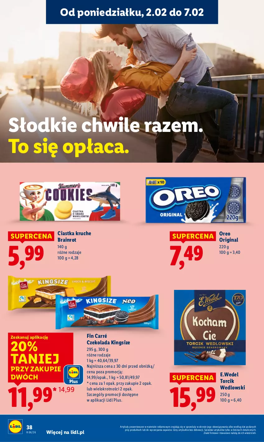 Gazetka promocyjna Lidl - GAZETKA - ważna 02.02 do 04.02.2026 - strona 38 - produkty: Ciastka, Czekolada, Gin, Oreo