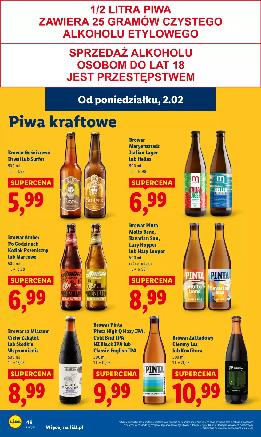 Gazetka promocyjna Lidl - GAZETKA - ważna 02.02 do 04.02.2026 - strona 46 - produkty: Konfitura, Lack, Piwa, Surf