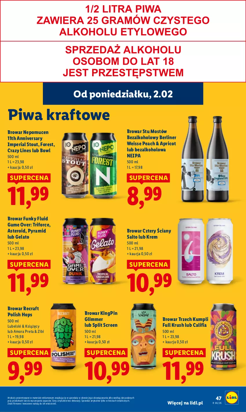 Gazetka promocyjna Lidl - GAZETKA - ważna 02.02 do 04.02.2026 - strona 47 - produkty: Piwa