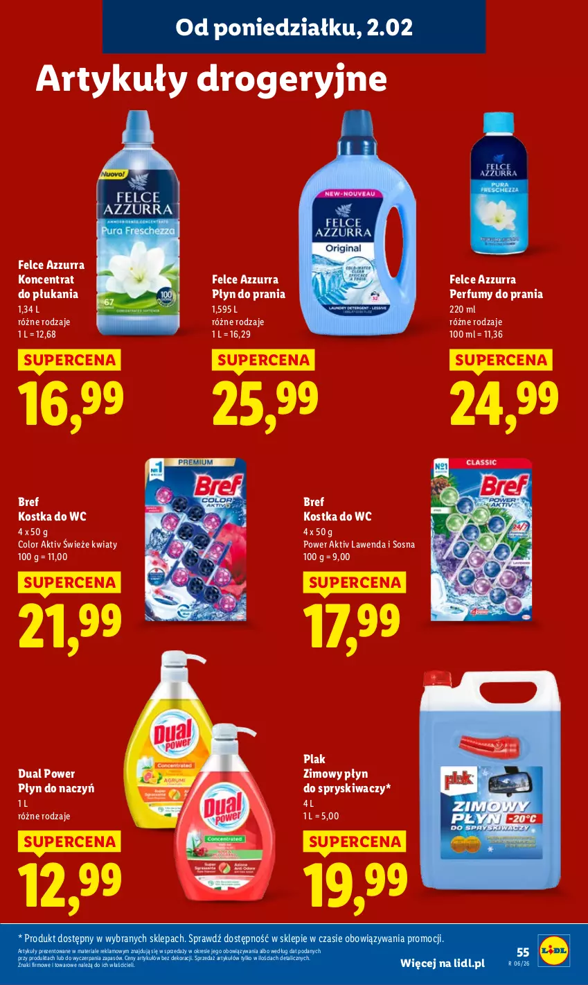 Gazetka promocyjna Lidl - GAZETKA - ważna 02.02 do 04.02.2026 - strona 55 - produkty: Bref, Kostka do wc, Perfum, Płyn do prania, Płyn do spryskiwaczy, Sos