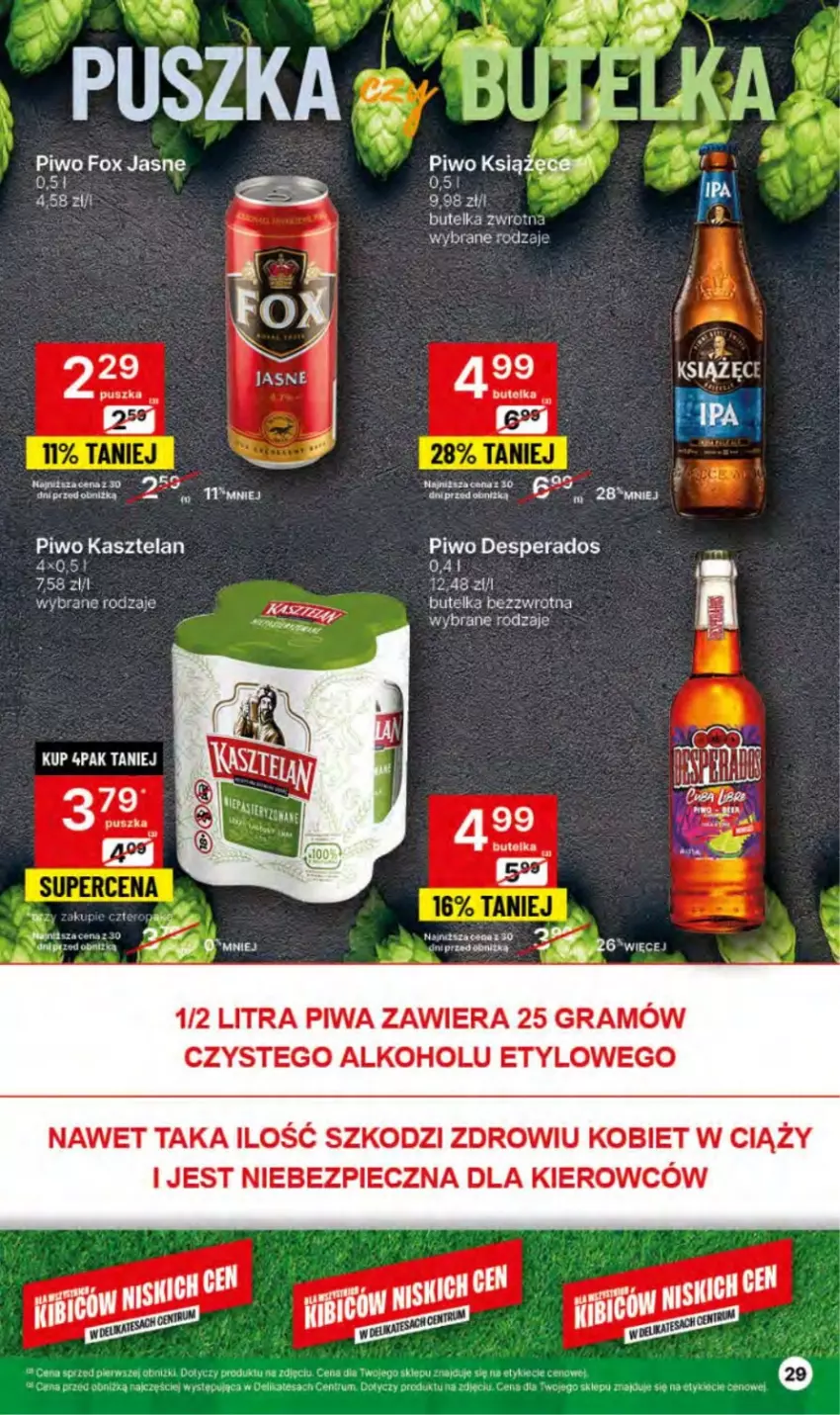 Gazetka promocyjna Delikatesy Centrum - NOWA GAZETKA Delikatesy Centrum od 1 lipca! 1-7.07.2024 - ważna 01.07 do 07.07.2024 - strona 29 - produkty: Desperados, Fa, Gra, Kasztelan, Piec, Piwa, Piwo