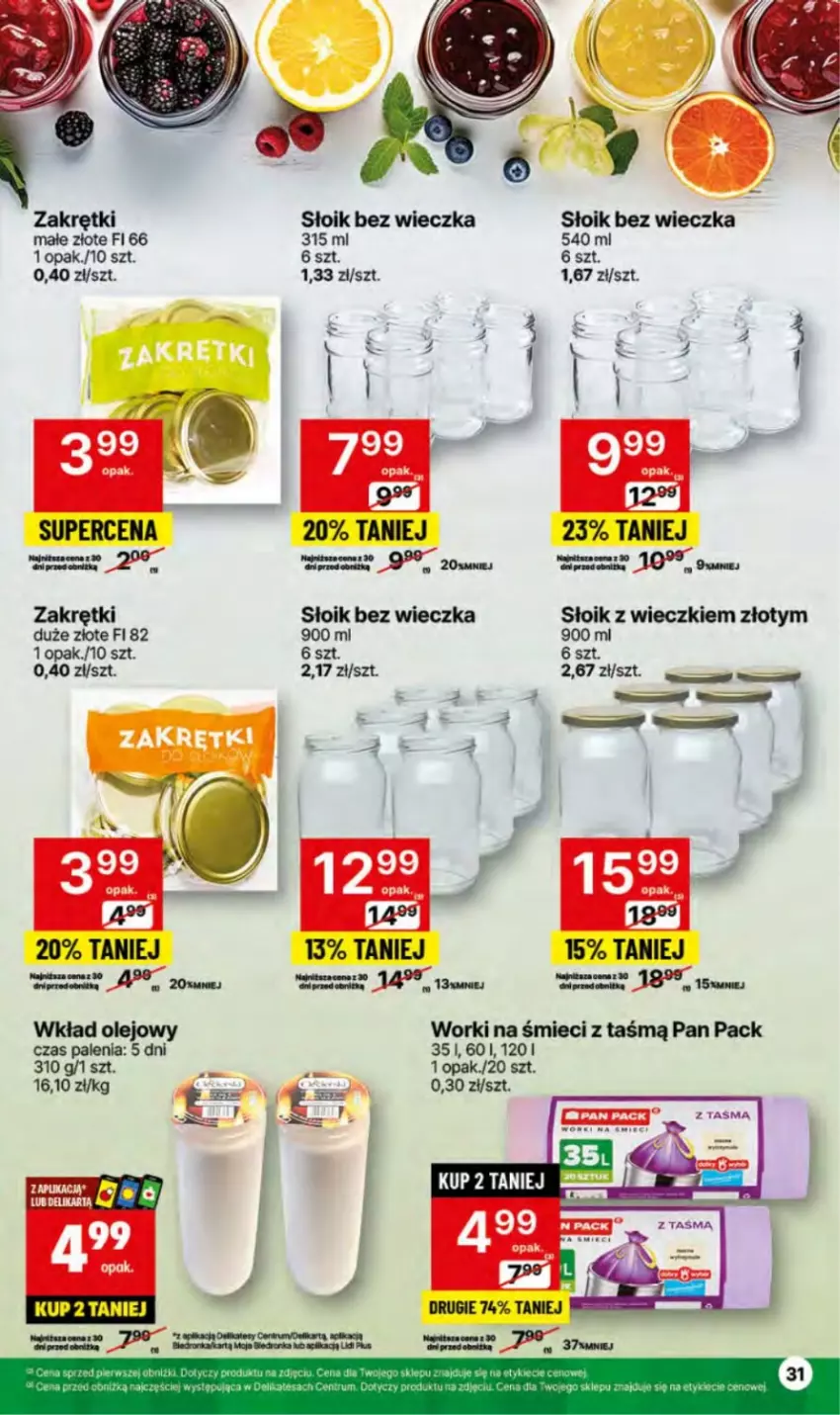 Gazetka promocyjna Delikatesy Centrum - NOWA GAZETKA Delikatesy Centrum od 1 lipca! 1-7.07.2024 - ważna 01.07 do 07.07.2024 - strona 31 - produkty: Olej, Wkład olejowy, Worki na śmiec, Worki na śmieci