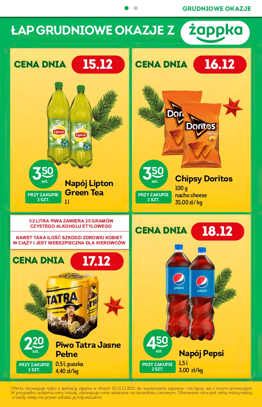 Gazetka promocyjna Żabka - ważna 15.12 do 21.12.2021 - strona 4 - produkty: Chipsy, Gra, Lipton, Napój, Pepsi, Piec, Piwa, Piwo, Tatra