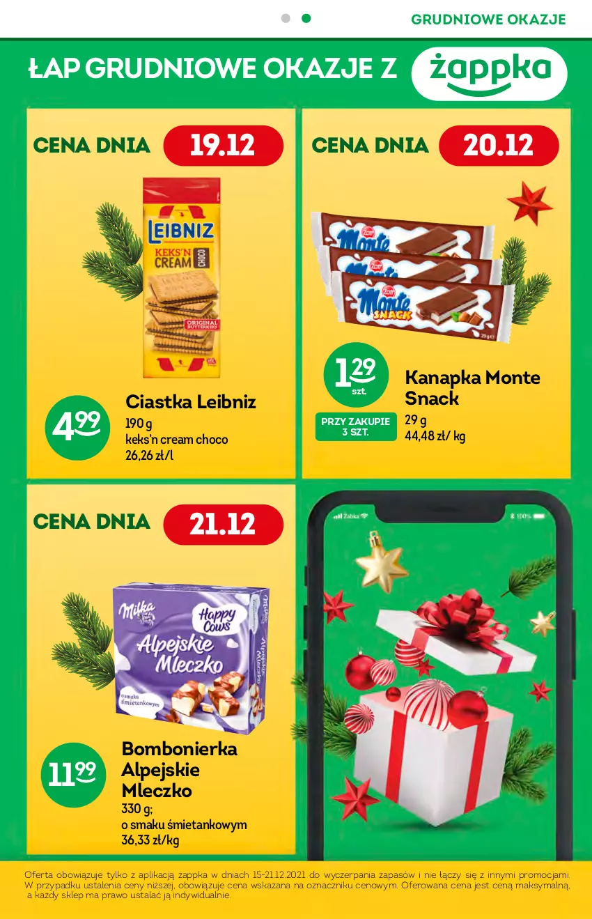 Gazetka promocyjna Żabka - ważna 15.12 do 21.12.2021 - strona 5 - produkty: Ciastka, Mleczko, Monte