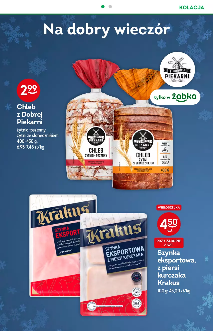 Gazetka promocyjna Żabka - ważna 15.12 do 21.12.2021 - strona 50 - produkty: Chleb, Krakus, Kurczak, Por, Sport, Szynka