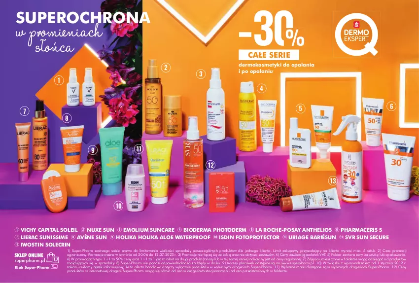 Gazetka promocyjna Super Pharm - Gazetka - ważna 20.06 do 12.07.2023 - strona 16 - produkty: Acer, Avène, Bioderma, Dres, Emolium, Gra, Helio, Holika Holika, Iwostin, La Roche-Posay, Lierac, Nuxe, Pharmaceris, Ser, SVR, Top, Vichy