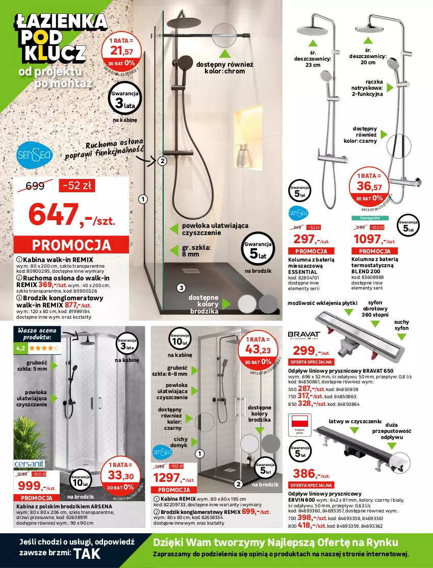 Gazetka promocyjna Leroy Merlin - Gazetka Leroy Merlin - ważna 13.07 do 02.08.2022 - strona 14 - produkty: Bateria, Bateria umywalkowa, Bateria wannowa, Brodzik, Dozownik, Dozownik mydła, Drzwi, Isla, Klej, Lack, Lustro, Papier, Ser, Słupek, Słupek wiszący, Stojak, Syfon, Szafka, Szafka pod umywalkę, Termos, Top, Tran, Umywalka