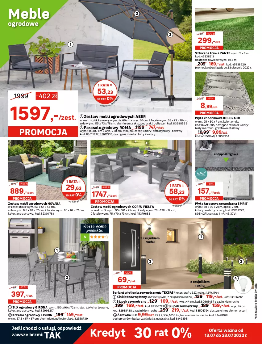 Gazetka promocyjna Leroy Merlin - Gazetka Leroy Merlin - ważna 13.07 do 02.08.2022 - strona 18 - produkty: Chodnik, Drabina, Fa, Fotel, Gra, Grill, Grill gazowy, Kolorado, Kosz, Krzesło, Meble, Parasol, Parawan plażowy, Płyta, Pokrowiec, Pokrywa, Półka, Ser, Słupek, Sofa, Sok, Stół, Stolik, Stolik kawowy, Termometr