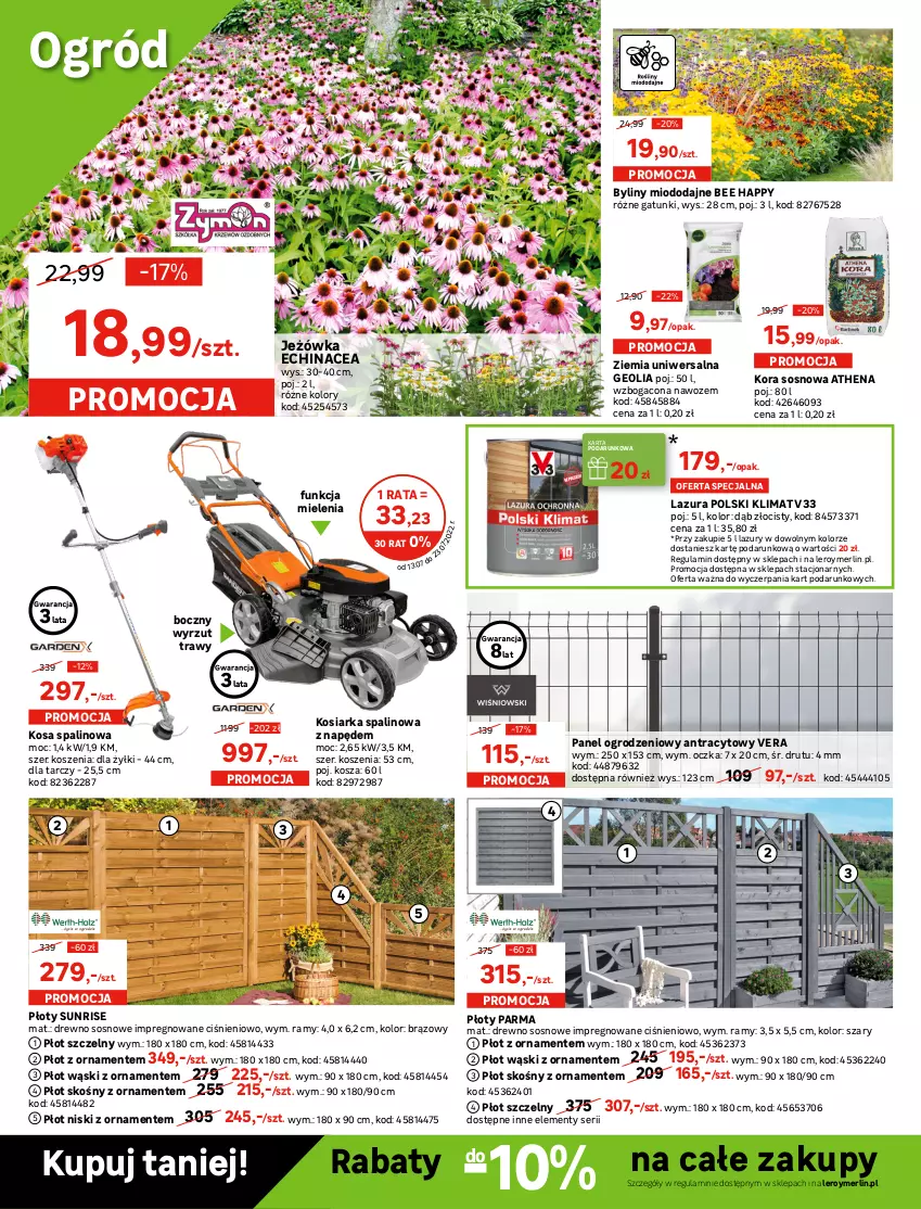 Gazetka promocyjna Leroy Merlin - Gazetka Leroy Merlin - ważna 13.07 do 02.08.2022 - strona 20 - produkty: Cynk, Domofon, Drzwi, Drzwi wejściowe, Garaż, Gra, Klamka, Kosiarka, Kosiarka spalinowa z napędem, Kosz, Lampa, Lazur, Monitor, Ogród, Rama, Rubin, Ser, Sos, Waga, Wideodomofon