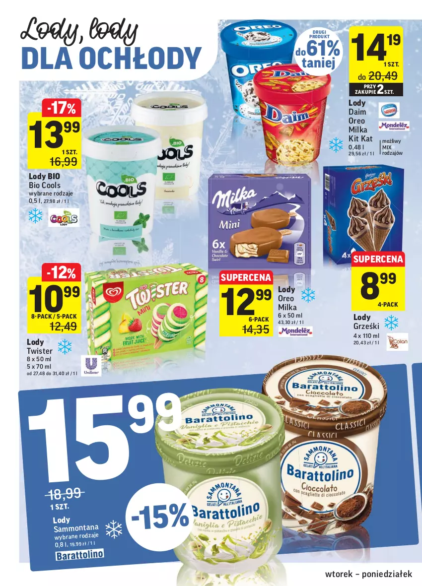 Gazetka promocyjna Intermarche - Gazetka promocyjna - ważna 27.07 do 02.08.2021 - strona 16 - produkty: Grześki, Kit Kat, Lody, Milka, Oreo