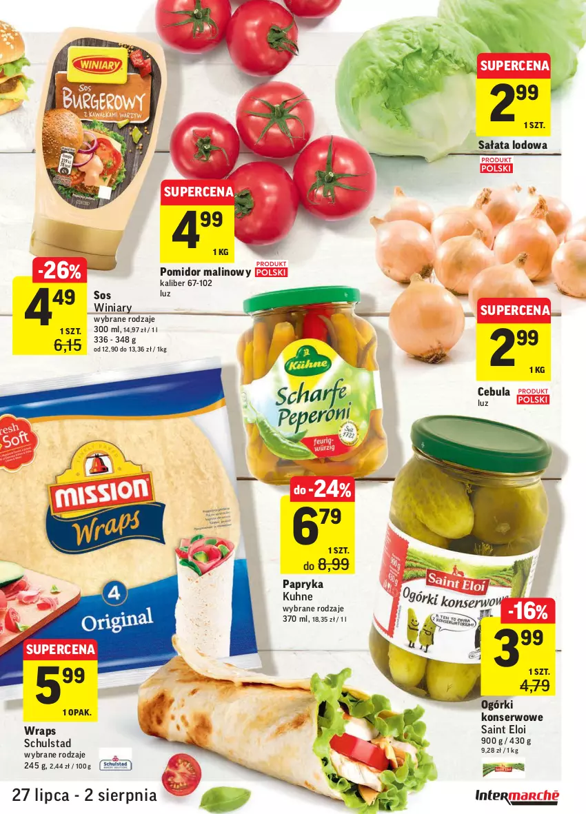 Gazetka promocyjna Intermarche - Gazetka promocyjna - ważna 27.07 do 02.08.2021 - strona 23 - produkty: Cebula, Ogórki konserwowe, Papryka, Pomidor malinowy, Sałat, Sałata lodowa, Ser, Sos, Winiary