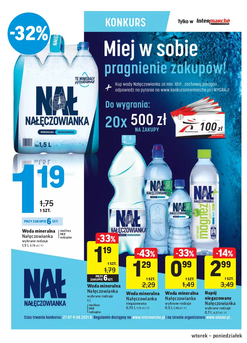 Gazetka promocyjna Intermarche - Gazetka promocyjna - ważna 27.07 do 02.08.2021 - strona 30 - produkty: Nałęczowianka, Napój, Napój niegazowany, Woda, Woda mineralna