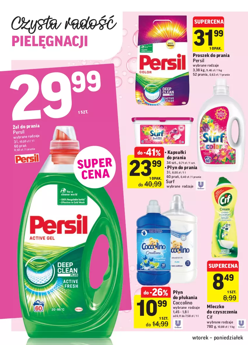 Gazetka promocyjna Intermarche - Gazetka promocyjna - ważna 27.07 do 02.08.2021 - strona 32 - produkty: Cif, Coccolino, Kapsułki do prania, Mleczko, Persil, Płyn do płukania, Płyn do prania, Proszek do prania, Surf