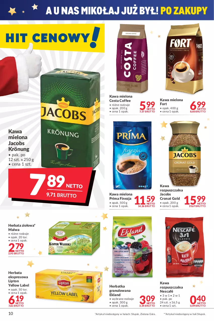 Gazetka promocyjna Makro - [Oferta promocyjna] Artykuły spożywcze i przemysłowe - ważna 14.12 do 26.12.2021 - strona 10 - produkty: Gra, Herbata, Jacobs, Jacobs Krönung, Kawa, Kawa mielona, Kawa rozpuszczalna, Lipton, Nescafé, Prima