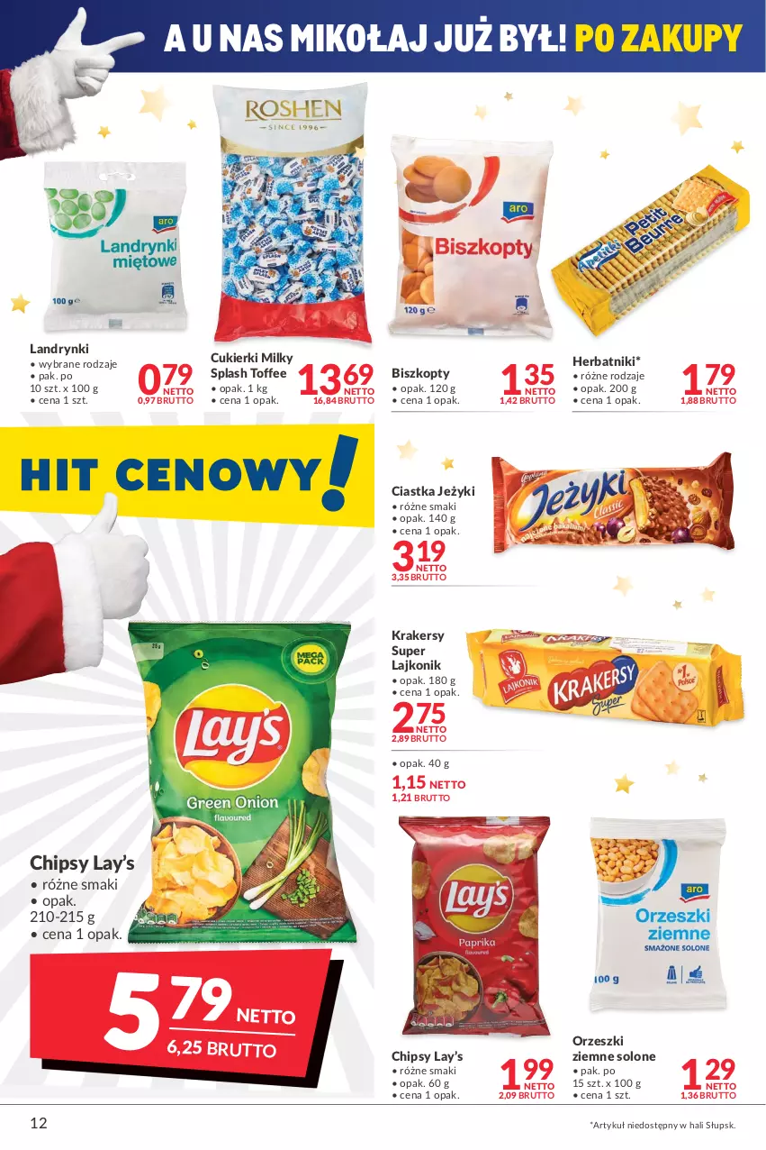 Gazetka promocyjna Makro - [Oferta promocyjna] Artykuły spożywcze i przemysłowe - ważna 14.12 do 26.12.2021 - strona 12 - produkty: Biszkopty, Chipsy, Ciastka, Cukier, Cukierki, Herbatniki, Jeżyki, Krakersy, Lajkonik, Lay’s, Orzeszki, Orzeszki ziemne