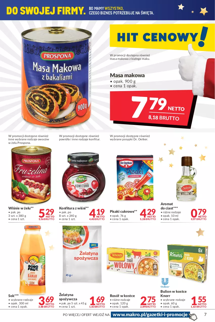 Gazetka promocyjna Makro - [Oferta promocyjna] Artykuły spożywcze i przemysłowe - ważna 14.12 do 26.12.2021 - strona 7 - produkty: Bulion, Dr. Oetker, Knorr, Konfitura, Lion, Rosół, Sok