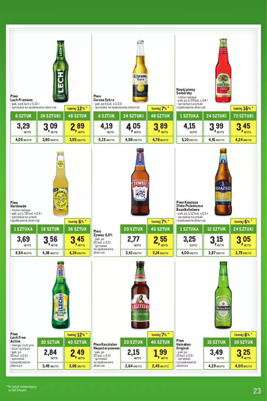 Gazetka promocyjna Makro - Kupujesz więcej płacisz mniej - oferta z alkoholem - ważna 01.08 do 31.08.2023 - strona 23 - produkty: Corona Extra, Gin, Heineken, Kasztelan, Książęce, Lech Premium, Liczi, Mango, Napój, Piwo, Somersby