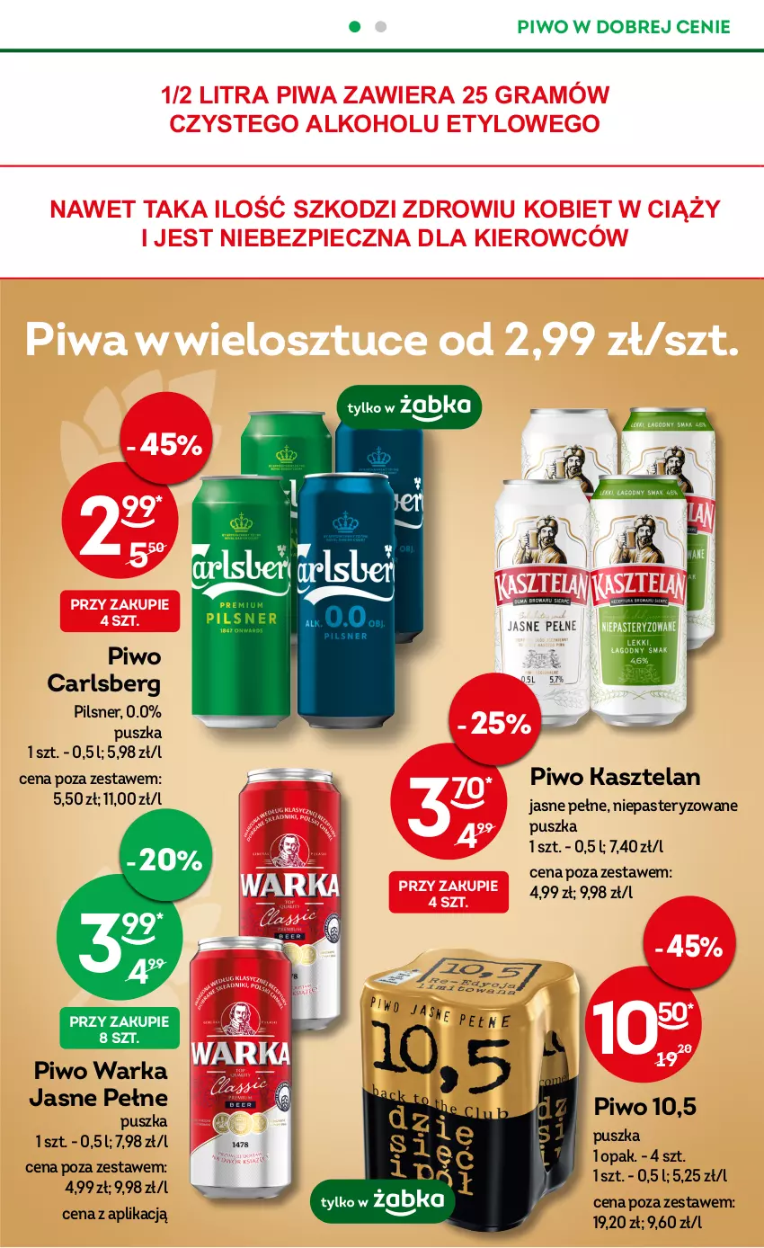 Gazetka promocyjna Żabka - ważna 11.10 do 24.10.2023 - strona 14 - produkty: Carlsberg, Gra, Kasztelan, Piec, Piwa, Piwo, Warka