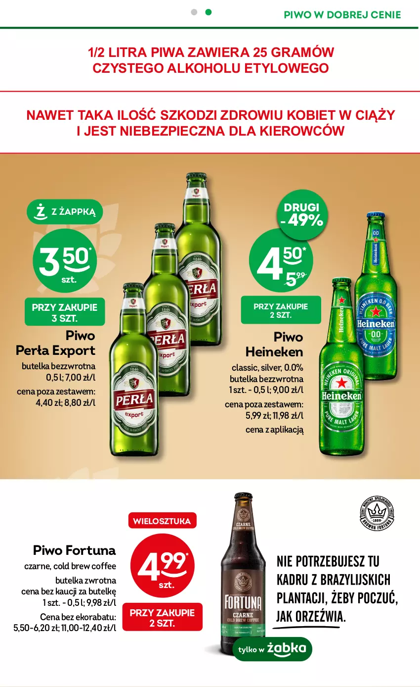 Gazetka promocyjna Żabka - ważna 11.10 do 24.10.2023 - strona 15 - produkty: Fortuna, Gra, Heineken, Perła, Piec, Piwa, Piwo, Por