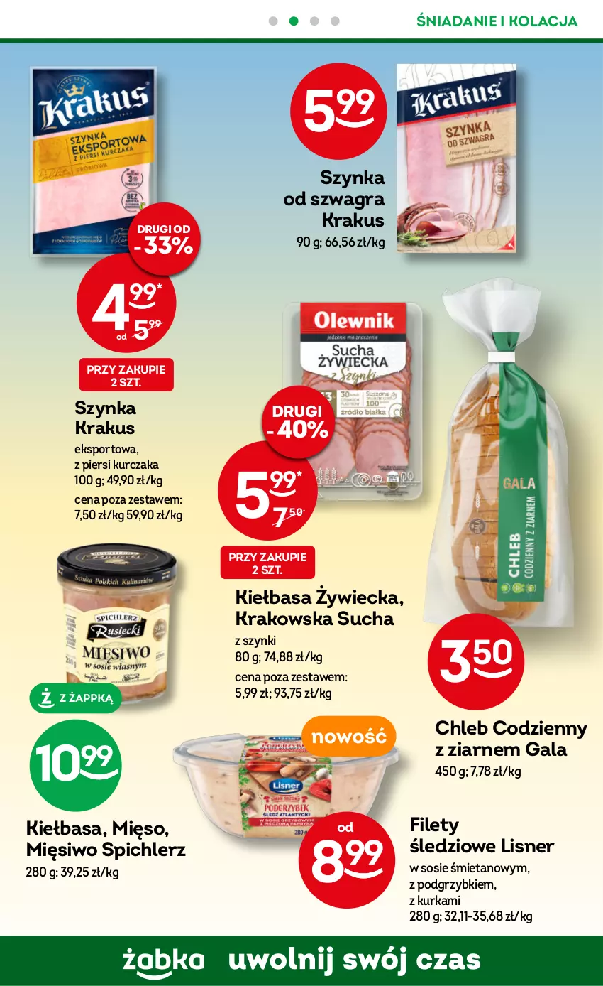 Gazetka promocyjna Żabka - ważna 11.10 do 24.10.2023 - strona 31 - produkty: Chleb, Gala, Gra, Kiełbasa, Krakus, Kurczak, Lisner, Mięso, Podgrzybki, Por, Sos, Sport, Szynka