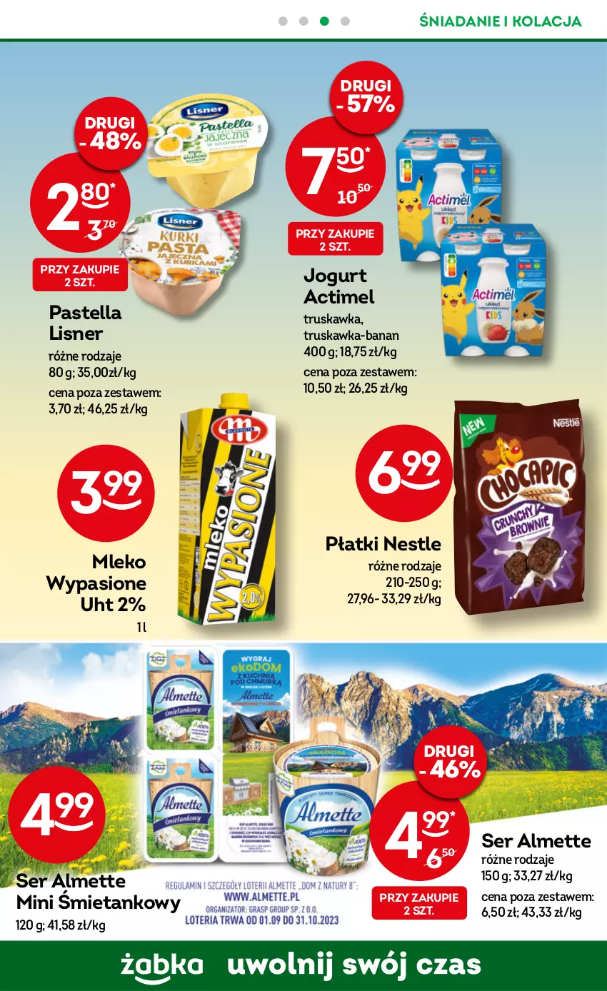 Gazetka promocyjna Żabka - ważna 11.10 do 24.10.2023 - strona 32 - produkty: Actimel, Almette, Jogurt, Lisner, Mleko, Pastella, Ser