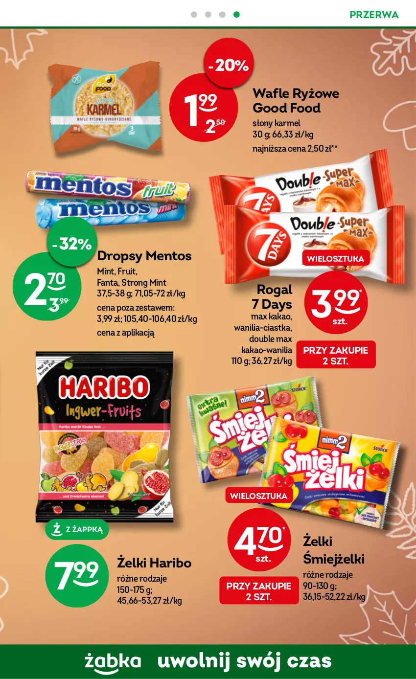 Gazetka promocyjna Żabka - ważna 11.10 do 24.10.2023 - strona 39 - produkty: 7 Days, Ciastka, Fa, Fanta, Haribo, Kakao, Mentos, Rogal, Ryż, Wafle