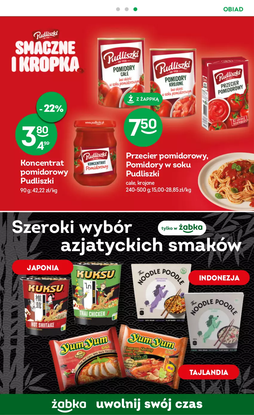 Gazetka promocyjna Żabka - ważna 11.10 do 24.10.2023 - strona 46 - produkty: Koncentrat pomidorowy, Pomidory, Pudliszki, Sok