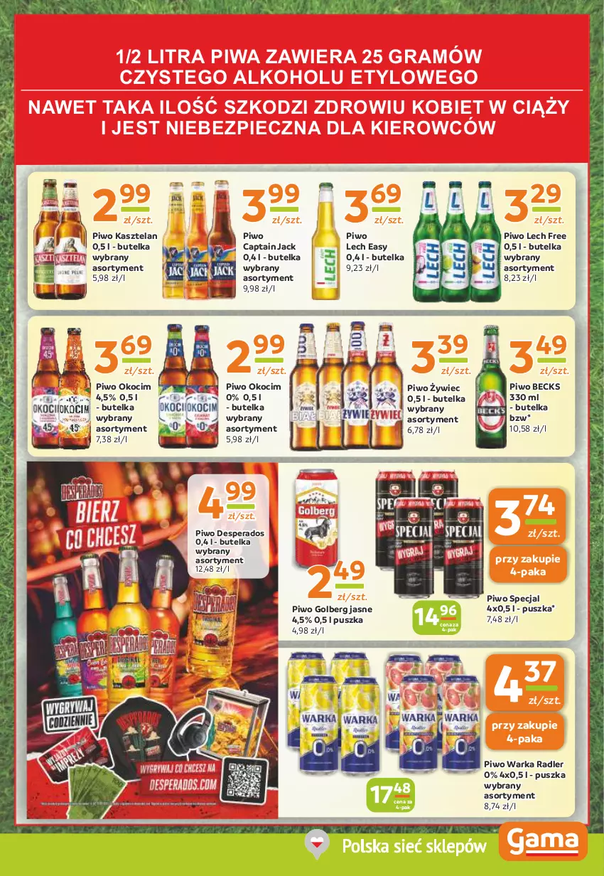 Gazetka promocyjna Gama - Gazetka Gama - ważna 23.05 do 02.06.2024 - strona 11 - produkty: Captain Jack, Desperados, Gra, Kasztelan, Koc, Okocim, Piec, Piwa, Piwo, Radler, Warka