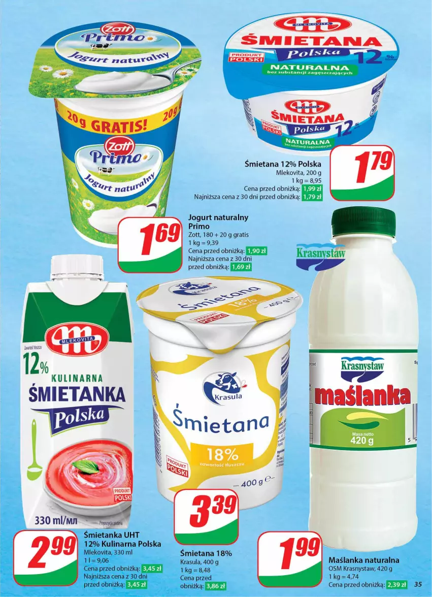 Gazetka promocyjna Dino - Gazetka 42 / 2024 - ważna 16.10 do 22.10.2024 - strona 35 - produkty: Gra, HP, Jogurt, Jogurt naturalny, Mleko, Mlekovita, Sos, Zott