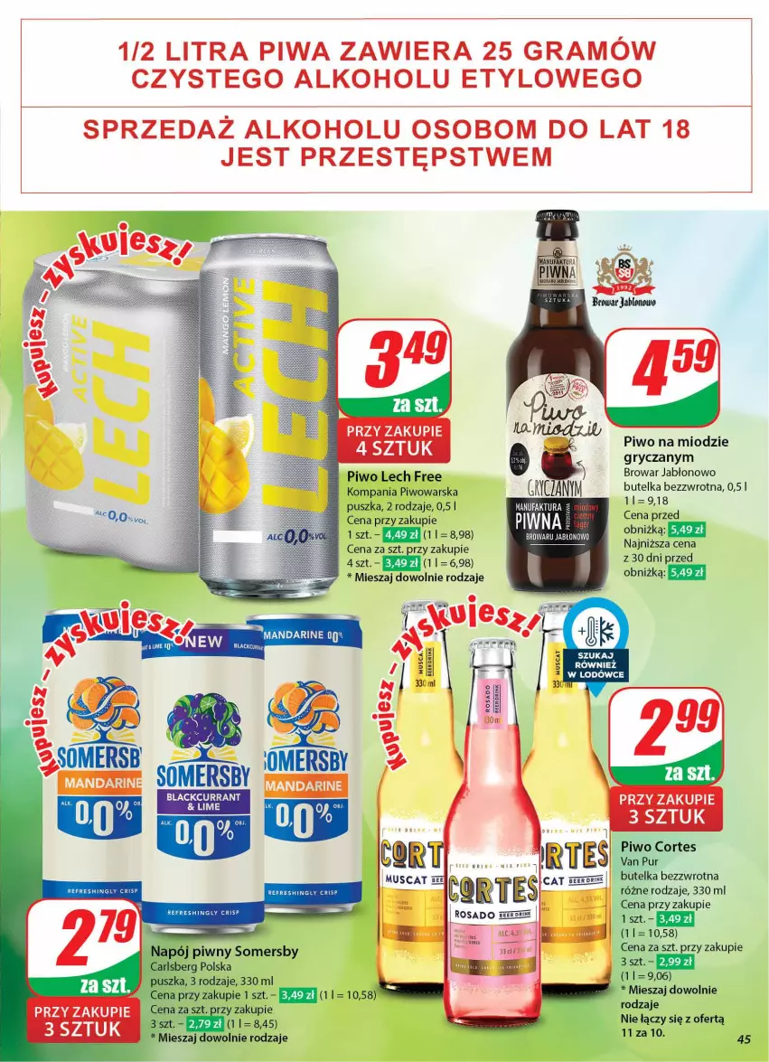 Gazetka promocyjna Dino - Gazetka 42 / 2024 - ważna 16.10 do 22.10.2024 - strona 45 - produkty: Carlsberg, Gra, Gry, Piwa, Piwo, Pur, Somersby