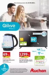 Gazetka promocyjna Auchan - Gazetka Qilive BY AUCHANLAB Hipermarket Auchan - Gazetka - ważna od 27.09 do 27.09.2023 - strona 1 - produkty: LED TV, Czajnik, Kosz, Grzałka