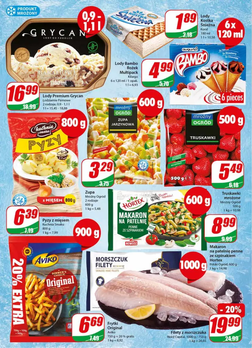 Gazetka promocyjna Dino - Gazetka - ważna 26.10 do 31.10.2022 - strona 10 - produkty: Frytki, Gin, Gra, Gry, Lody, Makaron, Ogród, Szpinak