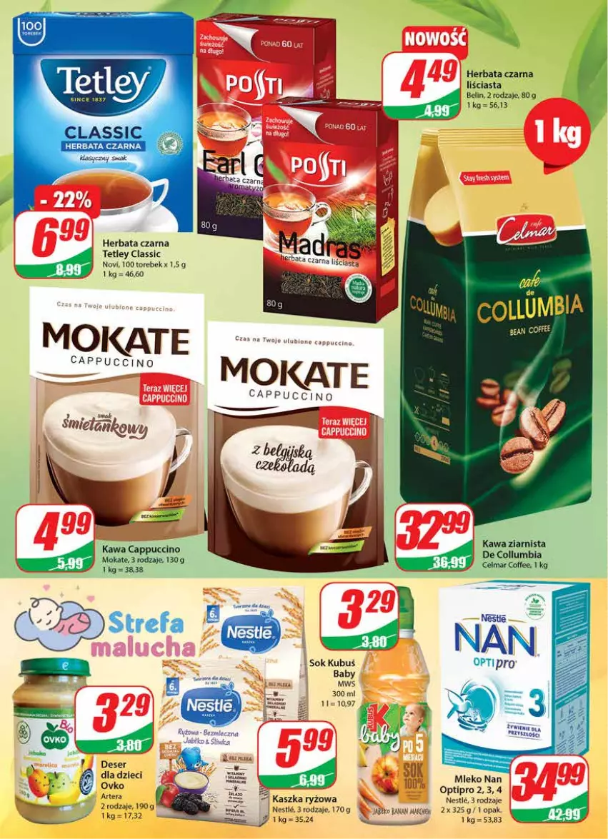 Gazetka promocyjna Dino - Gazetka - ważna 26.10 do 31.10.2022 - strona 6 - produkty: Cappuccino, Celma, Deser, Dzieci, Fa, Herbata, Herbata czarna, Kawa, Kawa ziarnista, Kubuś, Mleko, Ryż, Ser, Sok, Tetley