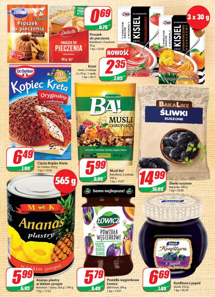 Gazetka promocyjna Dino - Gazetka - ważna 26.10 do 31.10.2022 - strona 7 - produkty: Ananas, Ba!, Bakalland, Dr. Oetker, Fa, Kisiel, Konfitura, Kopiec Kreta, Kret, Mus, Piec, Syrop