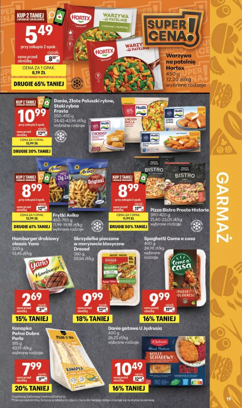 Gazetka promocyjna Delikatesy Centrum - Franczyza DC38 Czwartek - ważna 17.09 do 23.09.2026 - strona 19 - produkty: Burger, Danie gotowe, Frosta, Hamburger, Piec, Pizza, Skrzydełka pieczone, Spaghetti