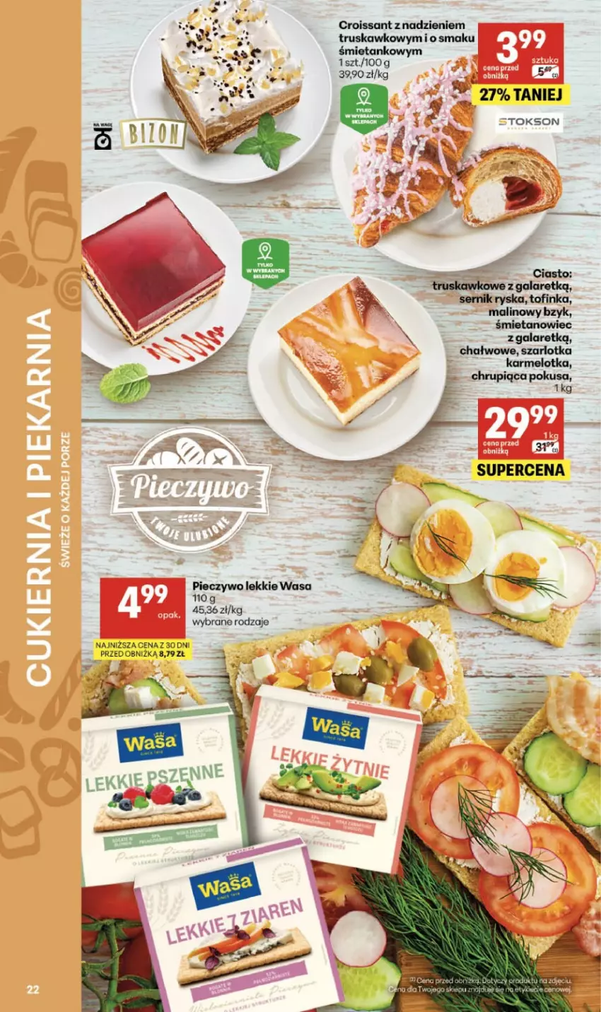 Gazetka promocyjna Delikatesy Centrum - Franczyza DC38 Czwartek - ważna 17.09 do 23.09.2026 - strona 22 - produkty: Croissant, Gala, Inka, Piec, Pieczywo, Ser, Szarlotka, Wasa
