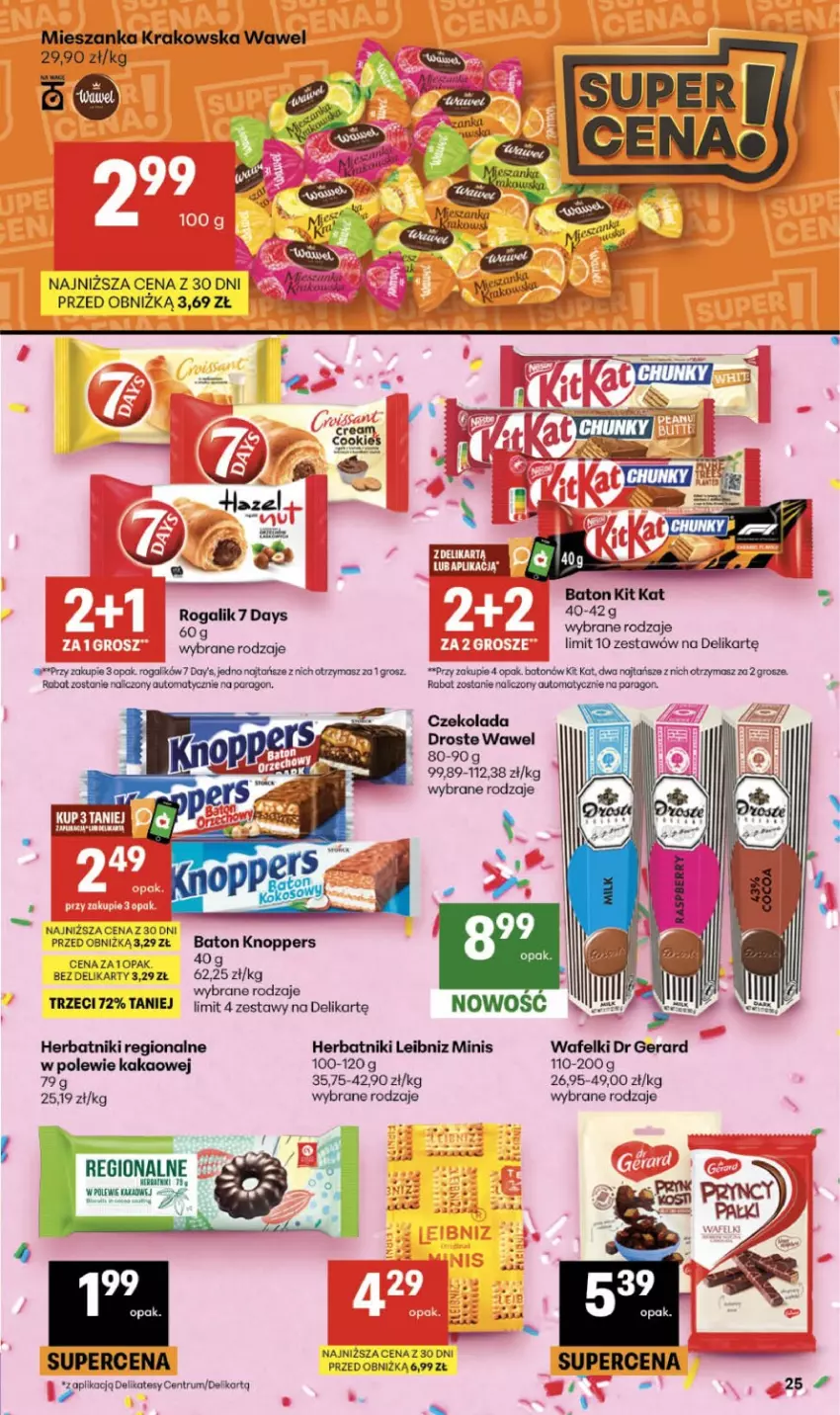 Gazetka promocyjna Delikatesy Centrum - Franczyza DC38 Czwartek - ważna 17.09 do 23.09.2026 - strona 25 - produkty: Baton, Czekolada, Dr Gerard, Herbatniki, Kakao, Kit Kat, Knoppers, Rogal, Rum, Wawel