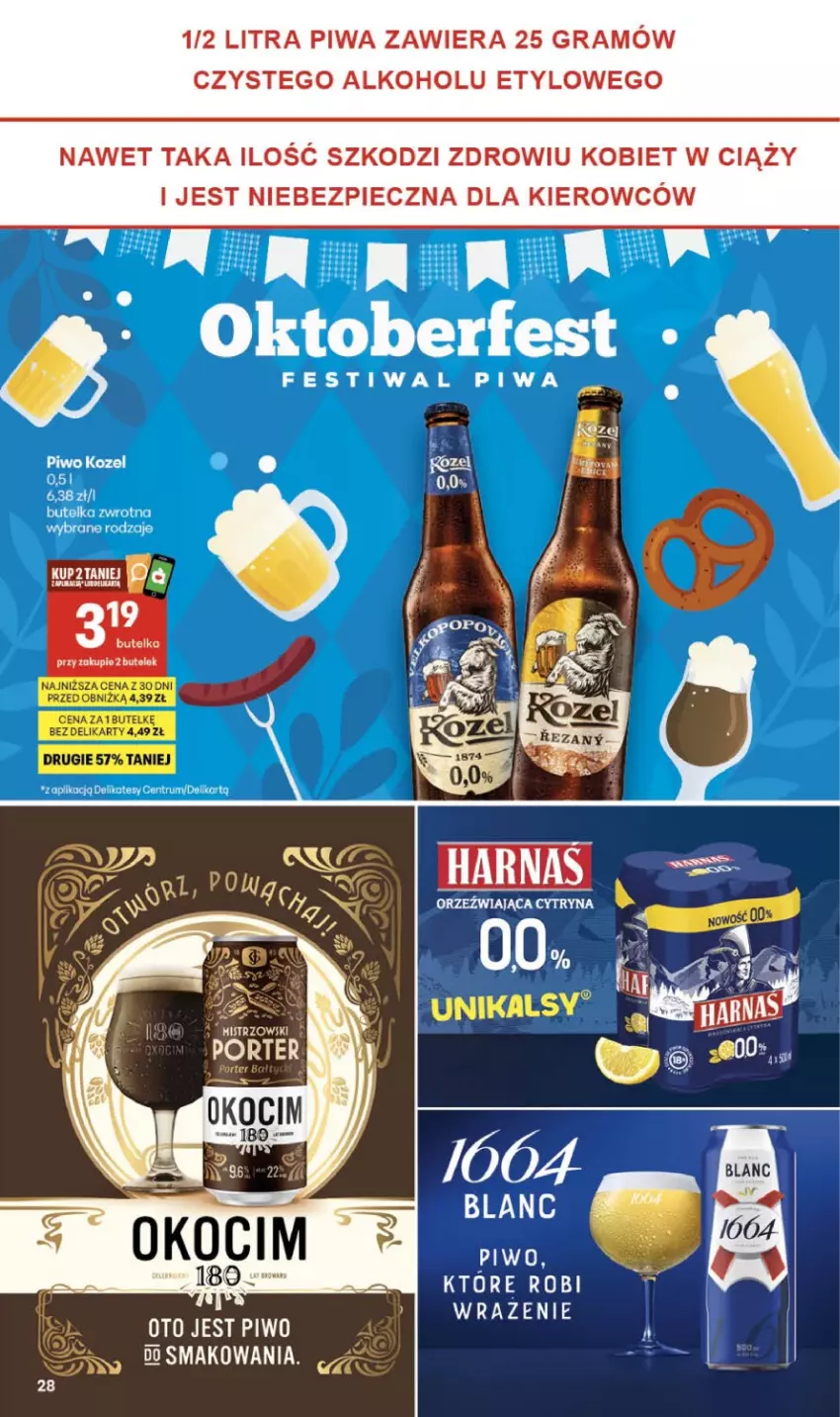 Gazetka promocyjna Delikatesy Centrum - Franczyza DC38 Czwartek - ważna 17.09 do 23.09.2026 - strona 28 - produkty: Gra, Koc, Kozel, Okocim, Piec, Piwa, Piwo