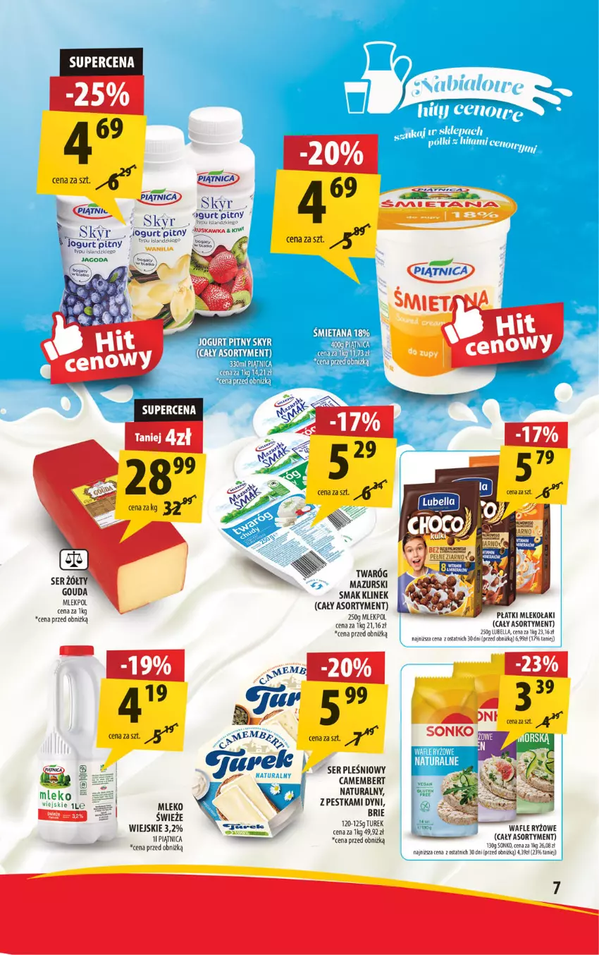 Gazetka promocyjna Arhelan - Gazetka - ważna 24.01 do 02.02.2025 - strona 7 - produkty: Bell, Bella, Camembert, Gouda, Isla, Jogurt, Jogurt pitny, Lubella, Mleko, Ser, Ser pleśniowy, Sonko, Twaróg